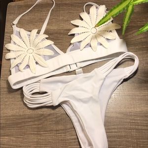 Flirty white bikini
